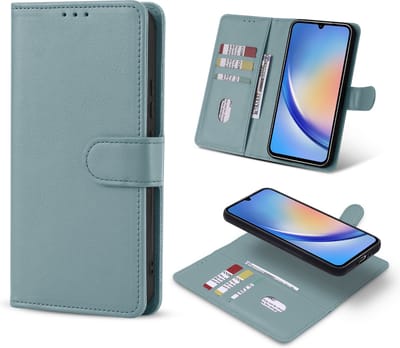 Casemania Hoesje Geschikt voor Samsung Galaxy A15 - Blauw - 2 in 1 Magnetische Book Case met Uitneembare Backcover - Book Case Hoes - Wallet Case - Portemonnee Hoes met Pasjeshouder - Telefoonhoesje