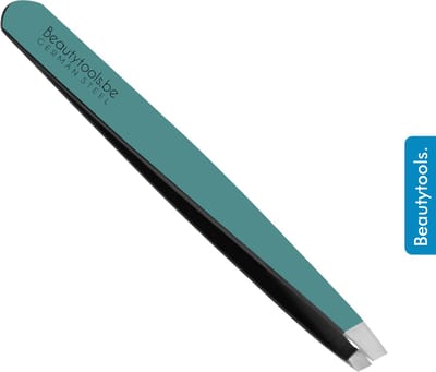 BeautyTools Epileerpincet PRECISION - Pincet met Schuine Bek Voor Wenkbrauwen - Ocean Green - Tweezers (9.5 cm) - (BT-1963)