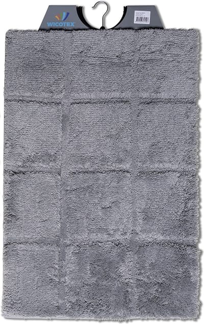 Wicotex - Badmat ruit Grijs - Badmat - Antislip onderkant - Afmeting 60x90cm