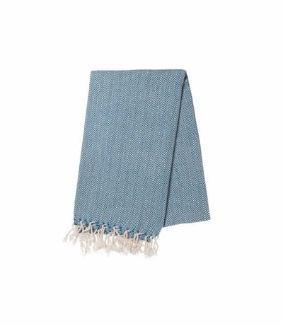 Hamamdoek ZigZag Petrol Blue 220x170cm - 180x100cm - Strandlaken - Saunadoek - Saunalaken - Omslagdoek - Stranddoek - Reishanddoek - Plaid - Zwem Handdoek - Sneldrogende Handdoeken