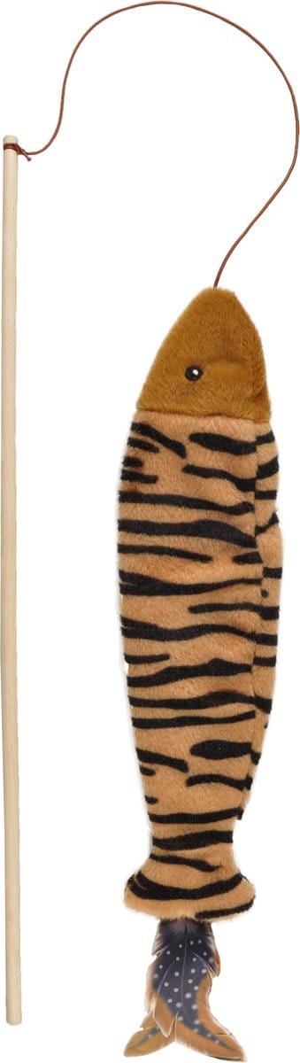 Flamingo Kattenspeelgoed Jungle Hengel Vis - Bruin - 74.5 x 9 x 1 cm