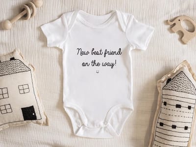 Hospitrix Baby Rompertje met Tekst - "New Best Friend on the way" - Korte Mouw - Cadeau - Zwangerschap - Aankondiging - Romper