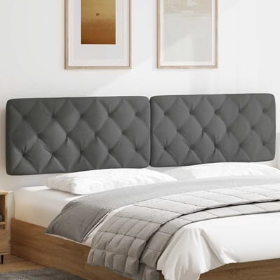 vidaXL - Hoofdbordkussen - 200 - cm - stof - donkergrijs
