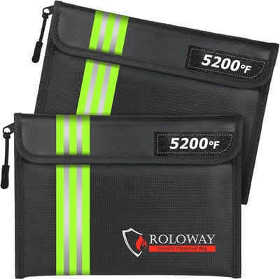 Brandwerende tas voor contant geld - Vuurvast & Warmte-isolerend (9,6 x 6,6 inch)