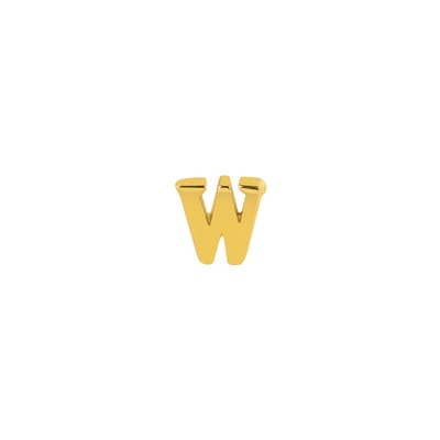 Goud Plated Oorknop Letter w