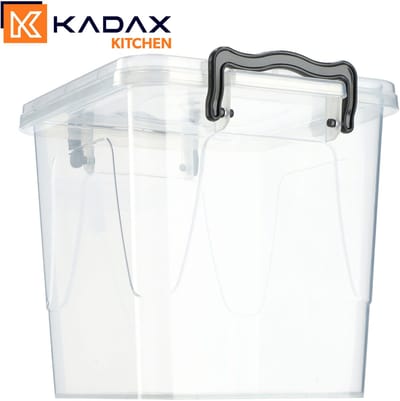 KADAX Opbergdoos met deksel, robuuste plastic container van kunststof, lunchbox, transparante vershouddoos, lunchbox met kliksluiting (3,7 l)