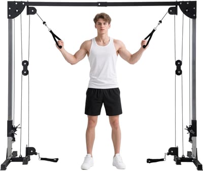 Krachtstation Kabel Crossover voor Thuis Gym - Dubbele Katrol met Aanpasbare Gewichten