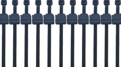 Kortpack - Kabelbinders met Edge-Clip 4.8mm breed x 200mm lang - Zwart - UV-Bestendig - 100 Stuks - Tyraps voor Zonnepanelen en Solar Toepassingen (099.0180)