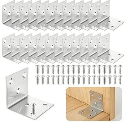 Set van 30 Versterkte Montagebeugels voor Meubels van Roestvrij Staal - 50 x 50 x 50 mm