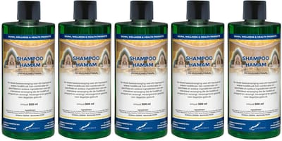 Shampoo Hamam 500 ml met dop - set van 5 stuks - voordeelverpakking - haarverzorging