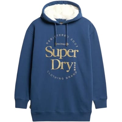 Superdry - Luxe jurk met capuchon en metallic logo - Dames - Jurken
