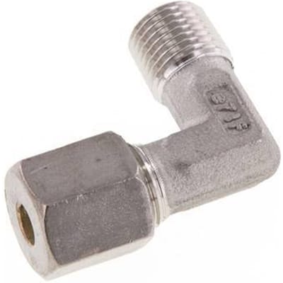 R 1/4'' Buitendraad x 6S RVS L-Knelfitting 90 graden 630 Bar DIN 2353 - FL2E-MO-ST-014R-06-S