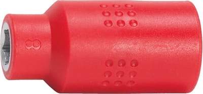 Wurth - VDE dopsleutel, 3/8 inch zeskant - VDE 3/8 inch dopsleutel, metrisch zeskant, kort x 1 st Soort aandrijving Binnenvierkant Sleutelwijdte 8 mm