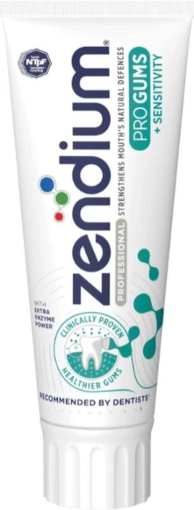 Zendium Tandpasta - Pro Gums + Sensitivity Tandpasta - Bescherming tegen gevoeligheid - Bevat Enzymen > Dit helpt bacteriën in balans te houden