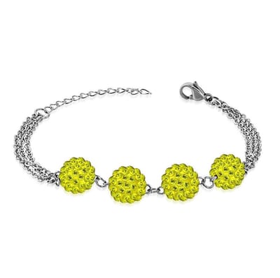 Montebello Armband Aimy Yellow - 316L Staal - Shamballa 10mm - 17+4cm