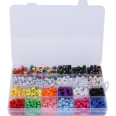 Letterkralen 6mm 10 Kleuren Elastisch Draad Grote Gat Kralen Set voor Knutselen DIY Handgemaakt