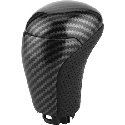 Pommeau de Levier de Vitesse en Cuir Fibre de Carbone Perforé Compatible avec Highlander Tacoma Land Cruiser Prado black