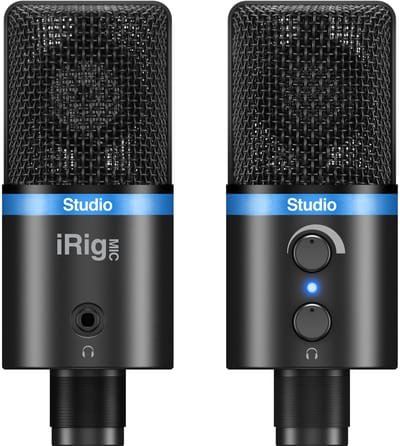 IK Multimedia IP-IRIG-MICSTDBLA-IN microfoon Zwart, Blauw Microfoon voor studio's