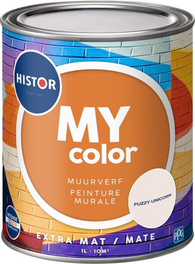 Histor MY Color Muurverf Extra Mat - Reinigbaar - Extra Dekkend - 1L - Fuzzy Unicorn - Beige