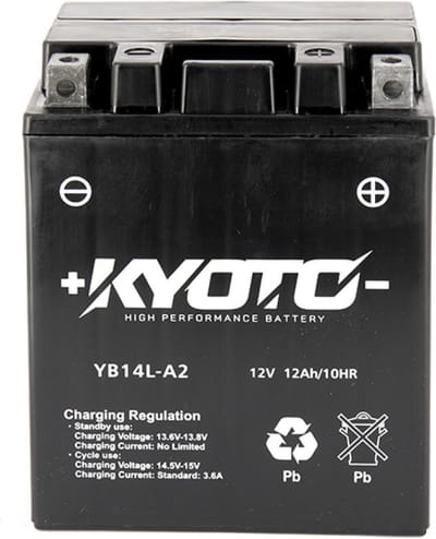 batterij sla kyoto voor moto yamaha 750 xj seca 1981 à 1982 yb14l-a2 sla / 12v 14ah nieuw
