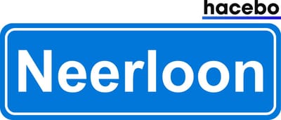 Hacebo - Plaatsnaam Sticker - 29x10 CM - Neerloon sticker - Verkeersborden sticker - grappige cadeaus - Neerloon