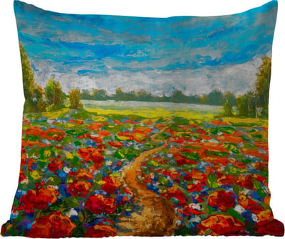 Buitenkussen Weerbestendig - Schilderij - Olieverf - Bloemen - Natuur - 50x50 cm