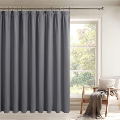 DWCN Ruimteverdeler, gordijn, 1-delige set, 300 x 245 cm (B x H), grijs, woonkamer, gordijnen met plooiband, verduisteringsgordijnen, thermogordijn, koudebescherming, extra brede ruimteverdeler