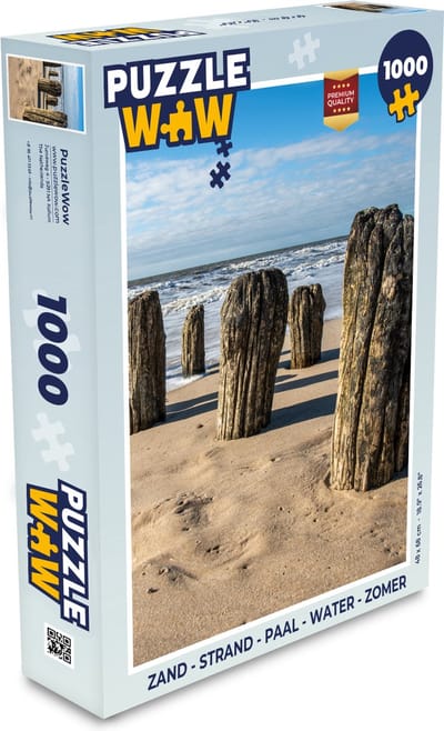 Puzzel Zand - Strand - Paal - Water - Zomer - Legpuzzel - Puzzel 1000 stukjes volwassenen