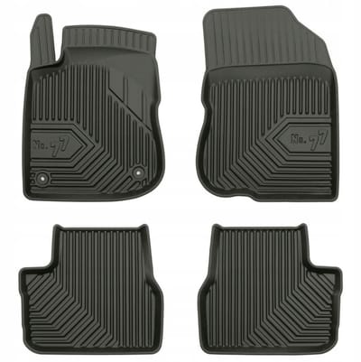 Frogum No.77 Luxe Rubberen Automatten Set - Geschikt voor PEUGEOT 2008 I (2013-2019) - 4-delig - Perfecte Pasvorm - Geurloos TPE - 4 cm Hoge Rand - Zwart
