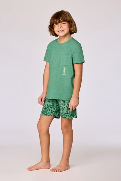 Woody heren pyjamaset groen - 261-10-QRS-Z/742 - maat 176