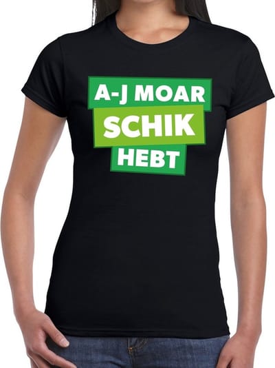 A-j moar schik hebt t-shirt - zwart Achterhoek festival shirt voor dames XS