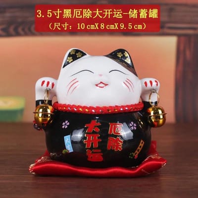 Jolie tirelire en porcelaine en forme de chat porte-bonheur, décoration de bureau, ornements pour la maison, tirelire en céramique pour enfants