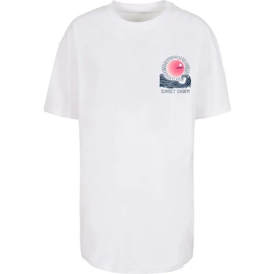 Dames-T-shirt oversized Merchcode Sunset Charm