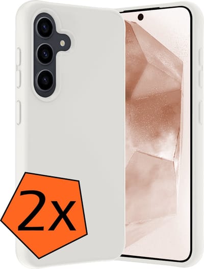 Hoes - 2 Stuks - Geschikt voor Samsung Galaxy A55 - Sterk & Shockproof - Case Siliconen - Back Cover - Telefoon Hoes - Wit