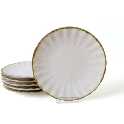 Set van 6 dessertborden Janoah keramiek | Hermia