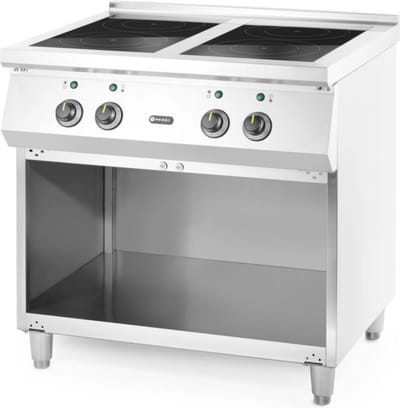 HENDI Inductiefornuis – 4-pits – 17kW – 11 vermogensniveaus – 800x720x854 mm – roestvast staal