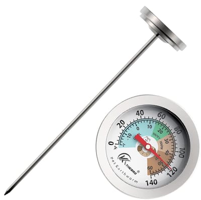 Bodemthermometer - Grondmeter - Tuinieren - Roestvrij staal - 20 cm diep - Zilver