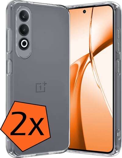 Hoes - 2 Stuks - Geschikt voor OnePlus Nord CE4 - Sterk & Shockproof - Case Siliconen - Back Cover - Telefoon Hoes - Transparant