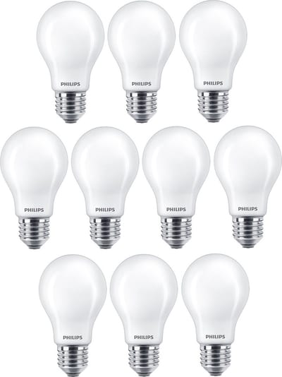 10 stuks | Philips LED lamp 5.9W 806lm 2700K Mat Dimbaar | Beste kleurweergave | E27 | Extra Warm Wit | 5.9 watt | 15.000 Branduren