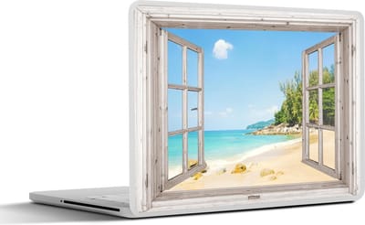Laptop sticker - 13.3 inch - Doorkijk - Strand - Zand - 31x22,5cm - Laptopstickers - Laptop skin - Cover