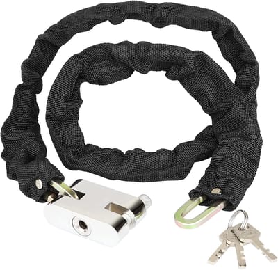 Fietsslot-Heavy Duty Fietsslot -1m Anti-Diefstal Kettingslot met 3 Sleutels - 6mm Gehard Staal - Incl. Unieke Sleutels-Universeel Fietsslot -Weersbestendig Hangslot voor Fiets, Scooter, Motor, Hek & Poort - Zwart
