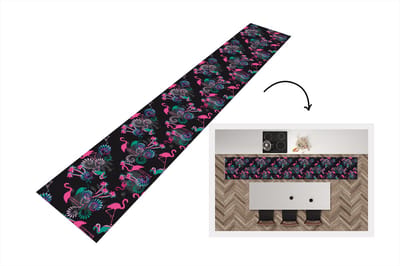 Keukenloper - Loper keuken - Flamingo - Patroon - Roze - Jungle - 300x50 cm - Keukenloper vinyl