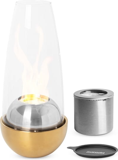 Saroda Tafelhaard - Lang - 200ML - Sfeerhaard - Binnen & Buiten - Bio ethanol - Tafel - Buitenhaard - Goud - Sinterklaas Cadeau