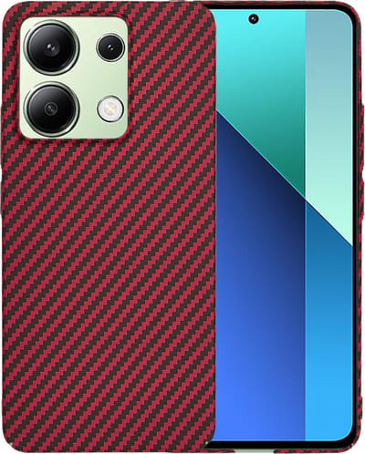 Hoesje geschikt voor Xiaomi Redmi Note 13 4G - Techsuit Carbonite FiberShell Carbon Back Cover - Rood