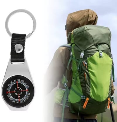 New Age Devi - Multifunctionele Mini Sleutelhanger- gesp Kompas Metaal Compact