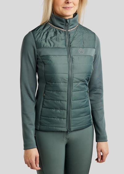 Montar SS26 MoLila Hybrid Jas met Champagne Kristalband en Kristallen Jade S