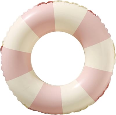 Ulisem - Zwemband voor kinderen - Opblaasbaar 23 inch - Blauw met witte strepen - Voor leeftijd 5-10 jaar - Dubbel ventiel - Stevig pvc materiaal - Geschikt voor strand en zomerfeest - Kindvriendelijk
