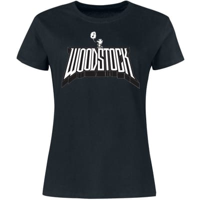 Peanuts T-shirt - Woodstock - Music - S tot 3XL - voor Vrouwen - zwart