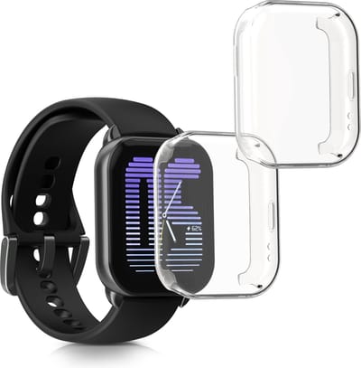 kwmobile 2x smartwatch hoes geschikt voor Amazfit Active (A2211) hoesje - Siliconen sporthorloge cover - Activity tracker case in transparant