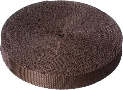 Polypropyleen Singelband Rol - Webbing Band Band Materiaal - Doe-het-zelf Projecten - Hoge Breeksterkte - 25mm x 15m - Bruin